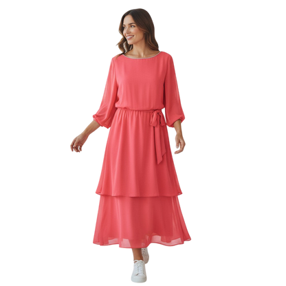 Blush & Bashful Tiered Delight Dress