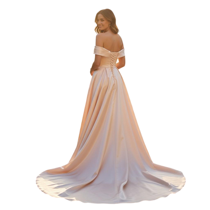 Peach Dreams Satin Ballgown - Feel Like Royalty!