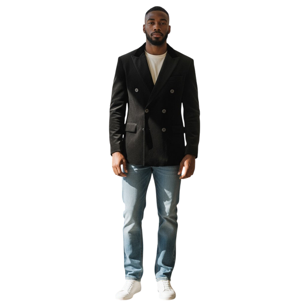 Velvet Victory: The Double Button Chic Blazer