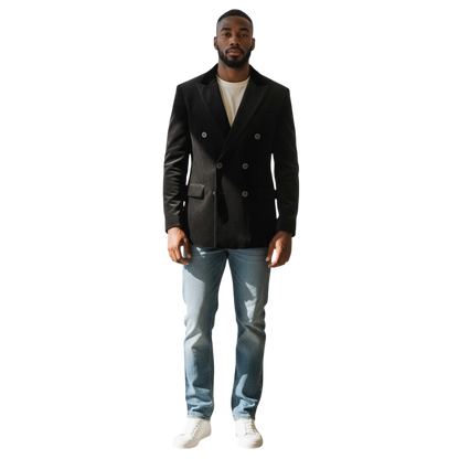 Velvet Victory: The Double Button Chic Blazer