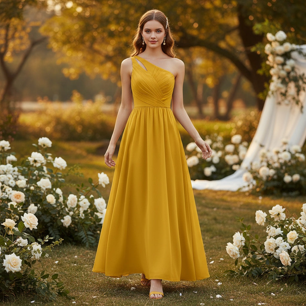 Mustard Sun Through Floating Chiffon