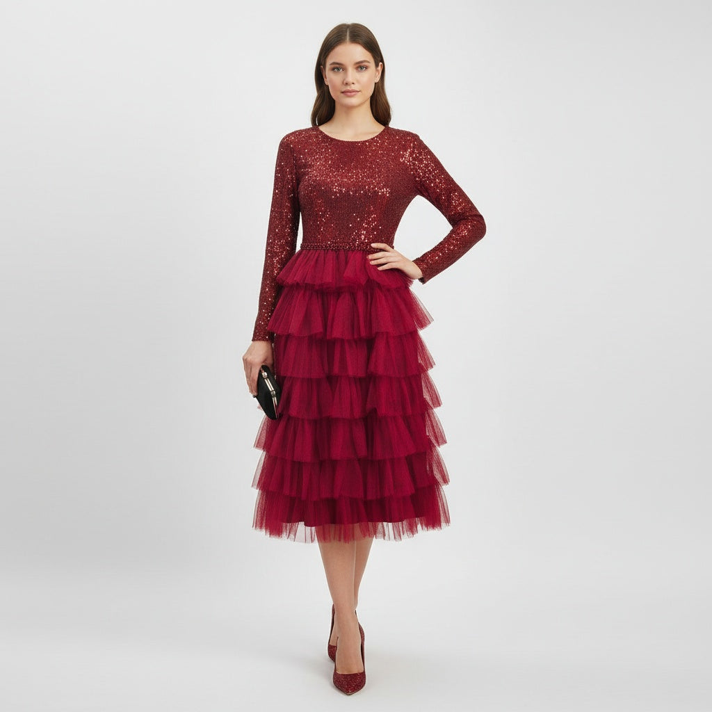 Red Fire Suspended in Tulle