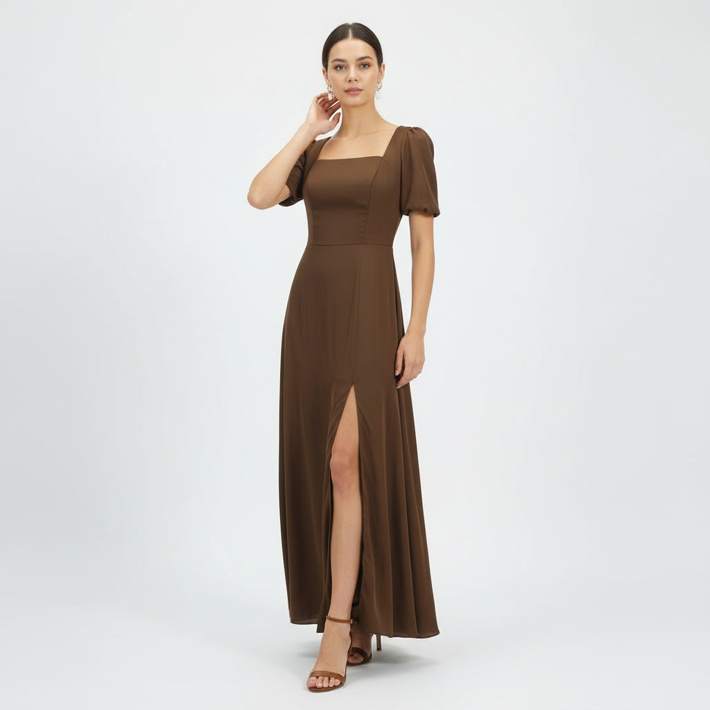 Chocolate Warmth in Flowing Satin