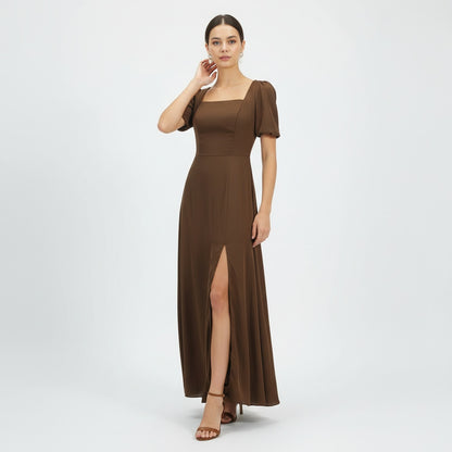 Chocolate Warmth in Flowing Satin