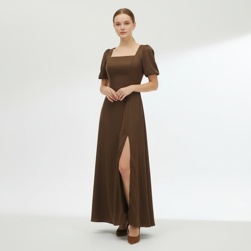 Chocolate Warmth in Flowing Satin