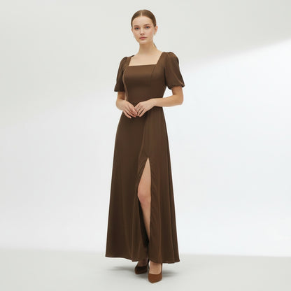 Chocolate Warmth in Flowing Satin