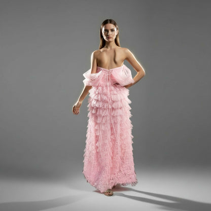 Whimsical Pink Cotton Candy Couture Dress