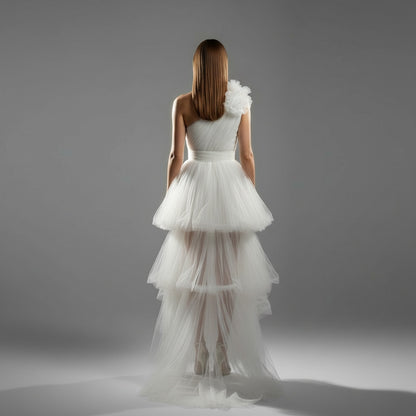 Whimsical Wonder: The One-Shoulder Tulle Dream Dress