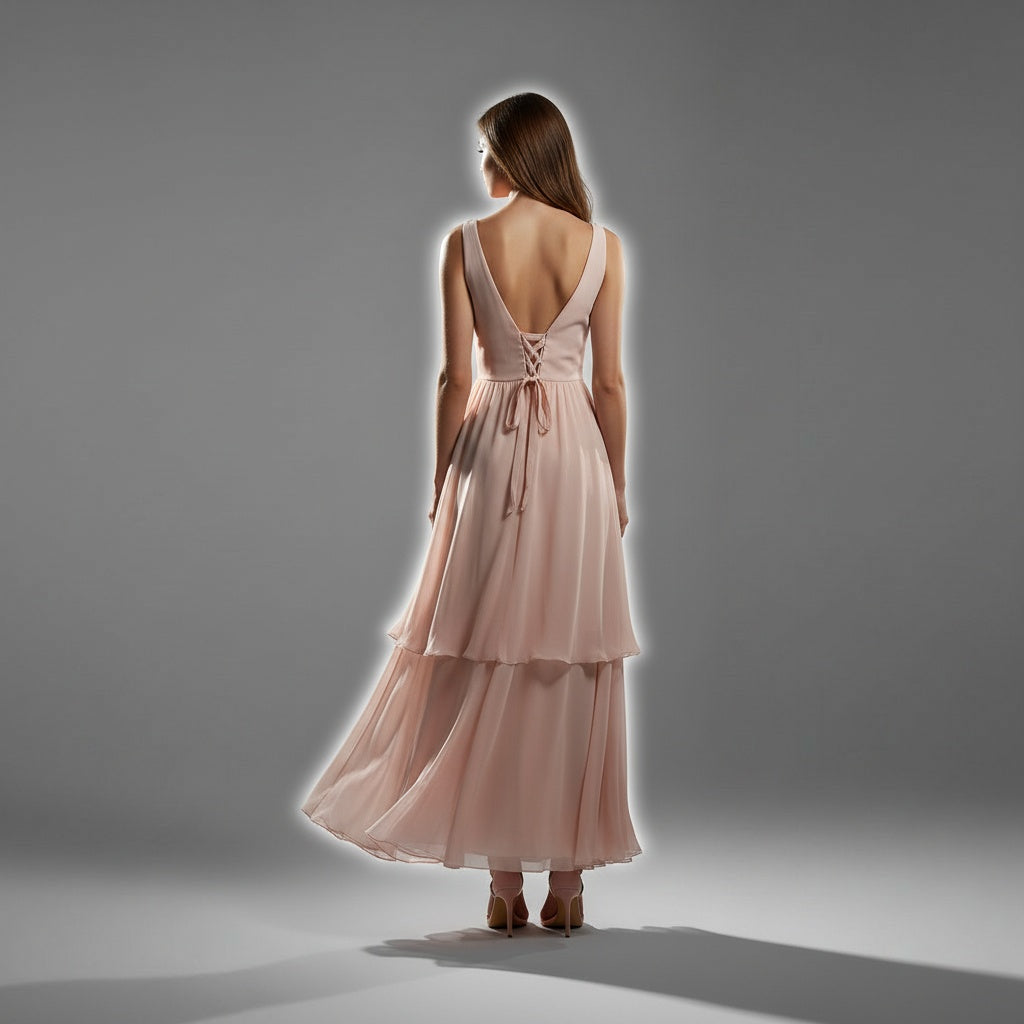 Blushing Belle Maxi Dress: Elegance with a Twist