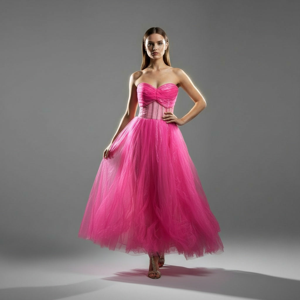 Bubblegum Bliss Evening Gown: Flutter into Fabulousness!