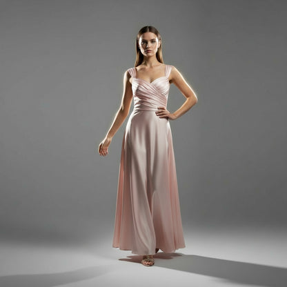 Blushing Belle Lace-Up Evening Gown