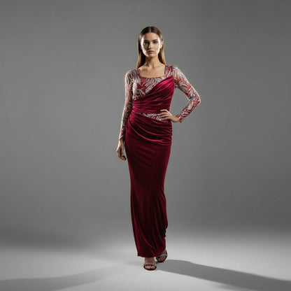 Burgundy Glamour: The Showstopper Evening Dress