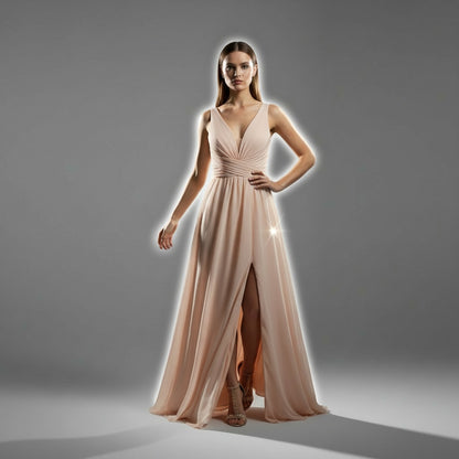 Blushing Belle Maxi Dress: Elegance with a Twist