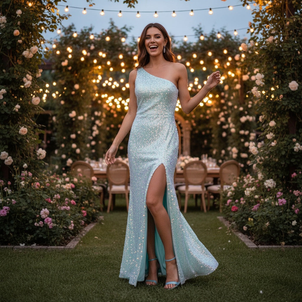 Ice Blue Sequins Like Frozen Lightning