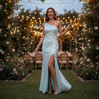 Ice Blue Sequins Like Frozen Lightning