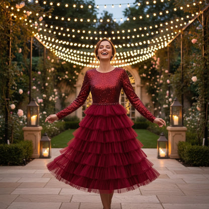 Red Fire Suspended in Tulle