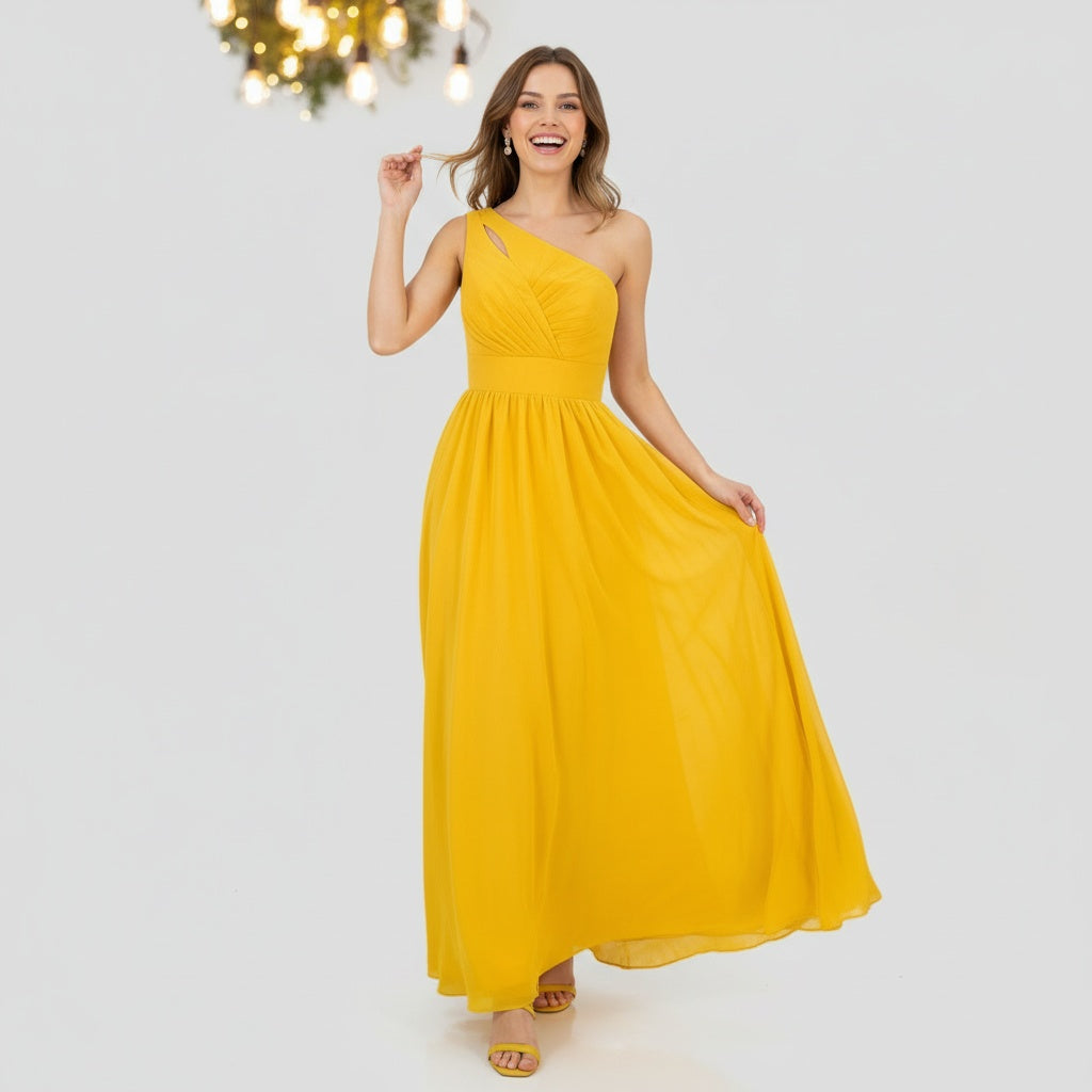 Mustard Sun Through Floating Chiffon