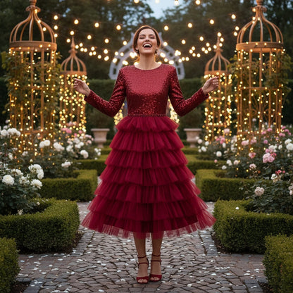 Red Fire Suspended in Tulle
