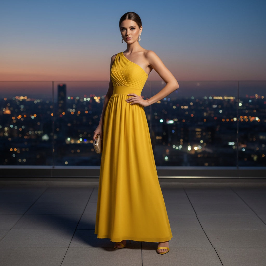 Mustard Sun Through Floating Chiffon
