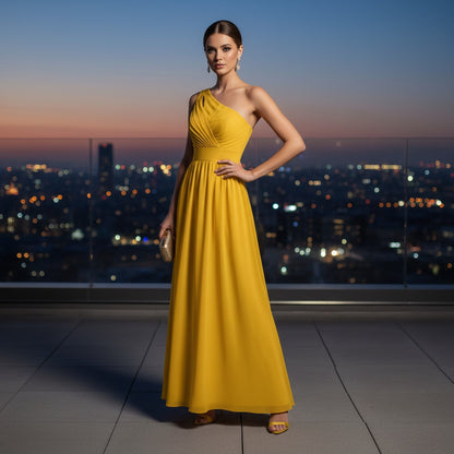 Mustard Sun Through Floating Chiffon
