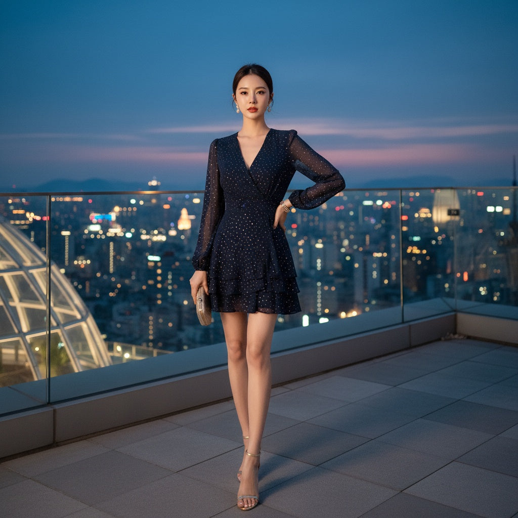 Navy Chiffon With Nothing to Hide