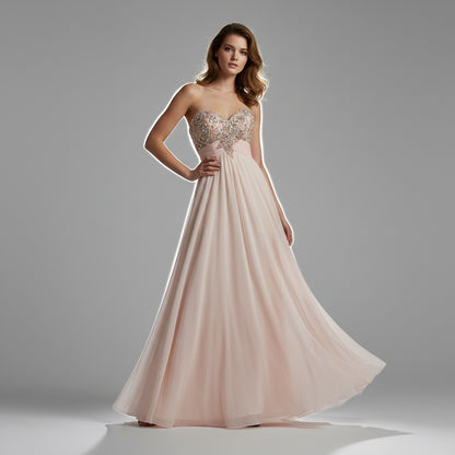 Blush Whispers Through Flowing Chiffon