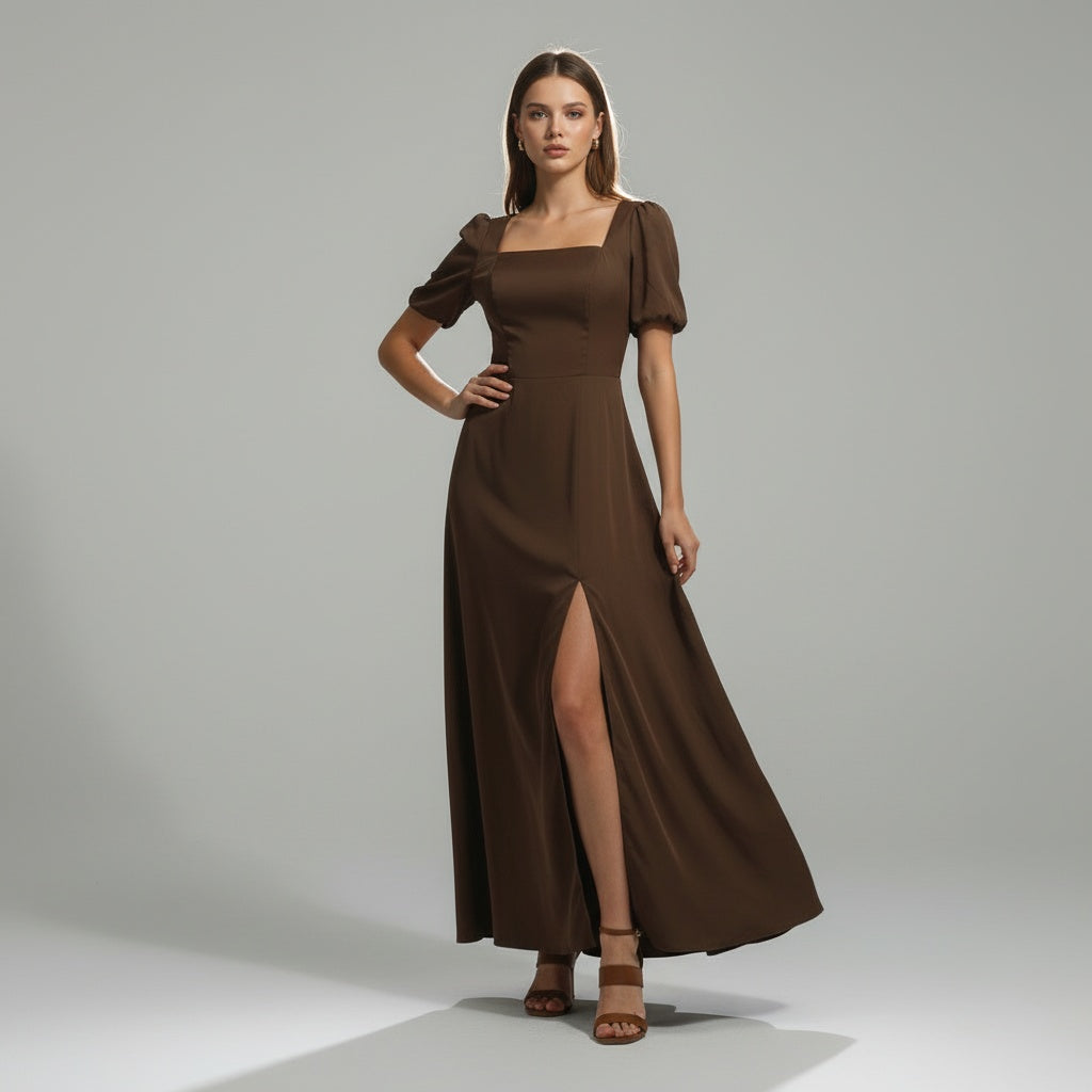 Chocolate Warmth in Flowing Satin