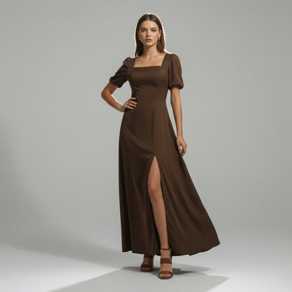 Chocolate Warmth in Flowing Satin