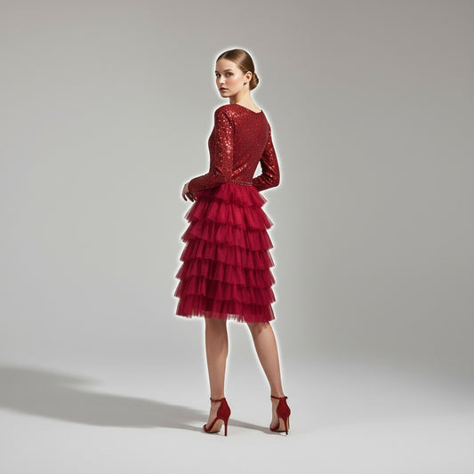 Red Fire Suspended in Tulle
