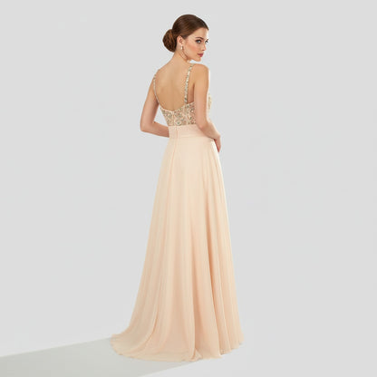 Blush Whispers Through Flowing Chiffon