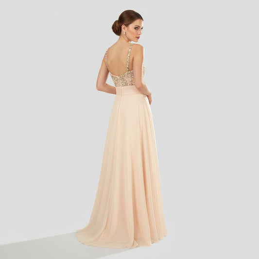 Blush Whispers Through Flowing Chiffon