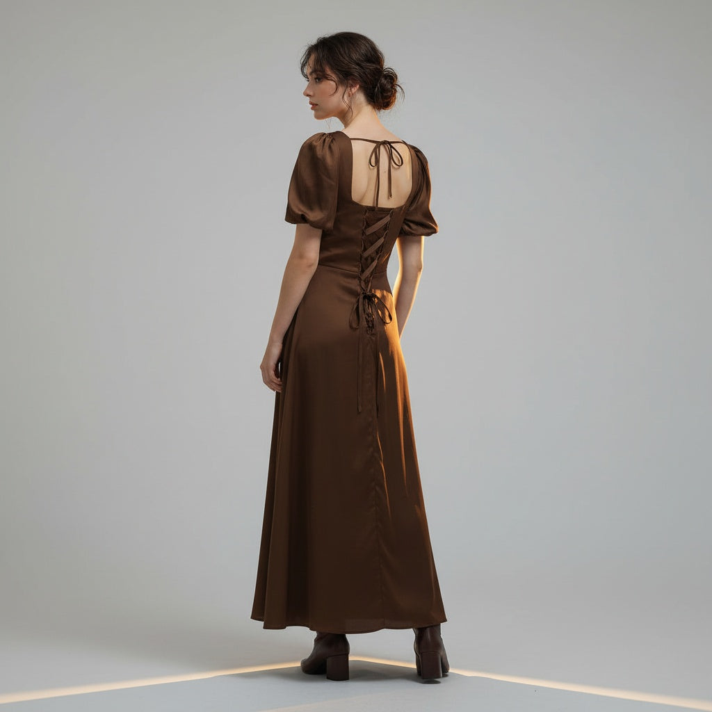 Chocolate Warmth in Flowing Satin