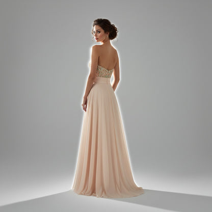 Blush Whispers Through Flowing Chiffon