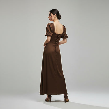 Chocolate Warmth in Flowing Satin