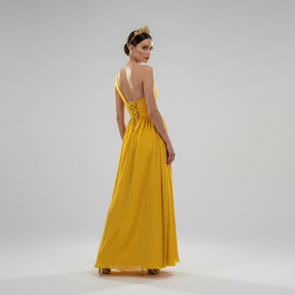 Mustard Sun Through Floating Chiffon