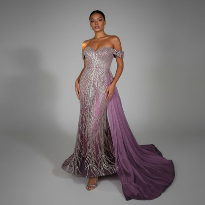 Glimmering Orchid Dream Evening Gown