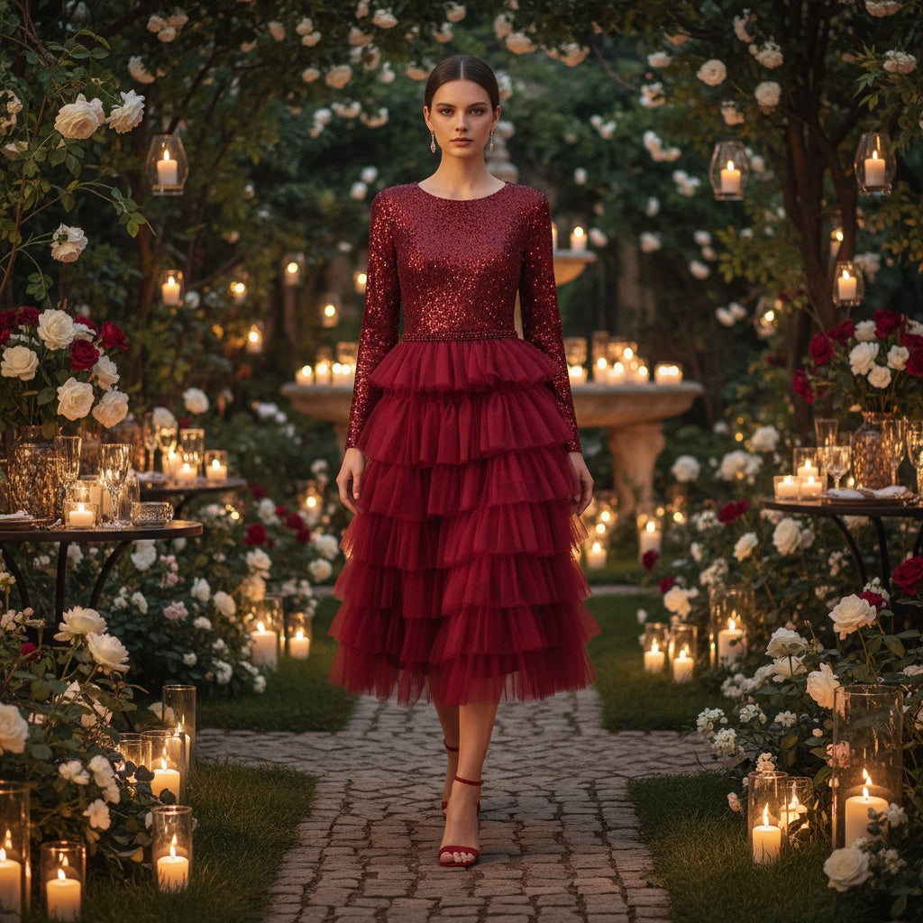 Red Fire Suspended in Tulle