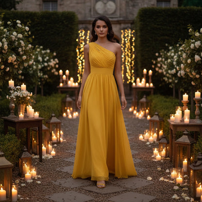 Mustard Sun Through Floating Chiffon