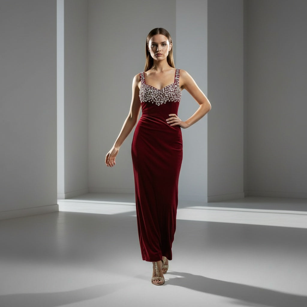 Velvet Vixen: The Berry Divine Evening Gown