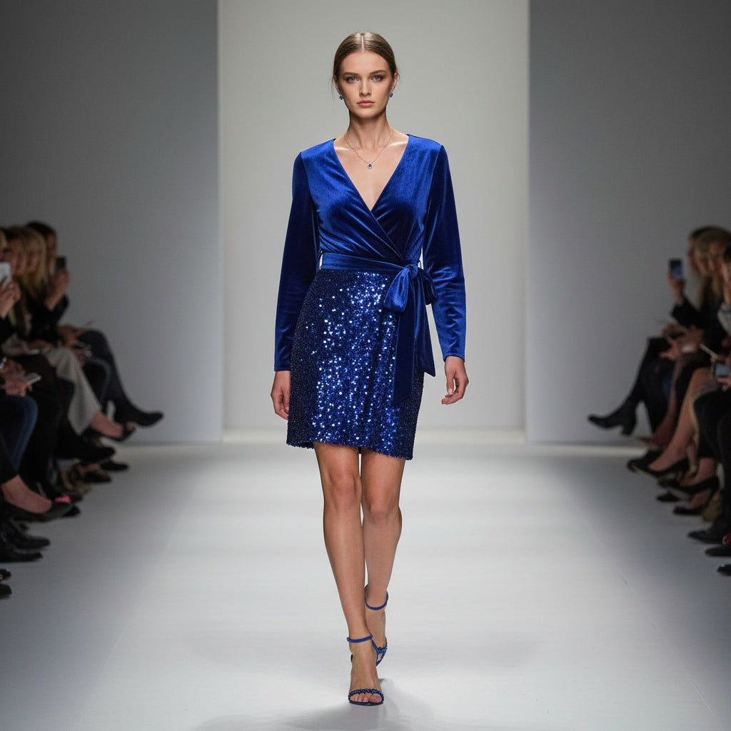 Velvet & Sequin Mini Dress - Party Ready!