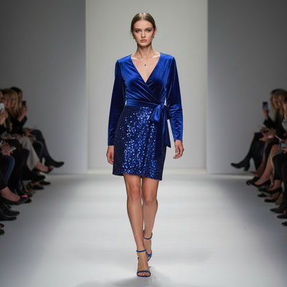 Velvet & Sequin Mini Dress - Party Ready!