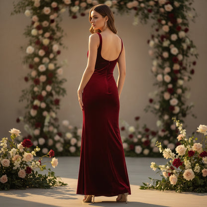 Velvet Vixen: The Berry Divine Evening Gown