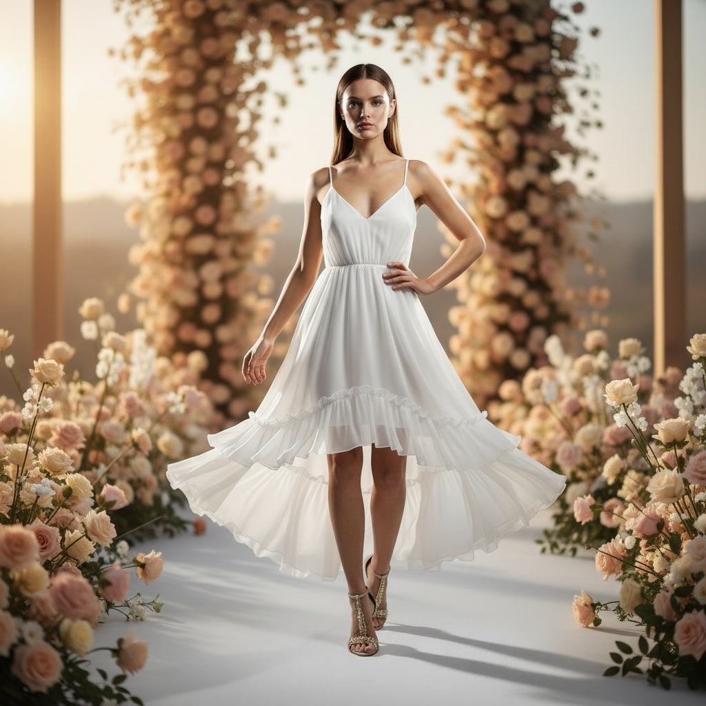 Whimsical White Wonderland Dress: Float into Fashion