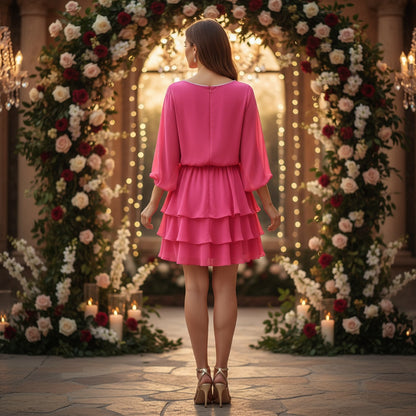 Blush & Bashful Tiered Delight Dress
