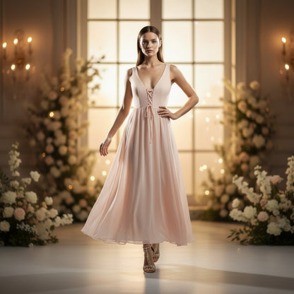 Blushing Belle Maxi Dress: Elegance with a Twist
