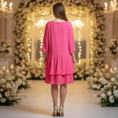 Blush & Bashful Tiered Delight Dress
