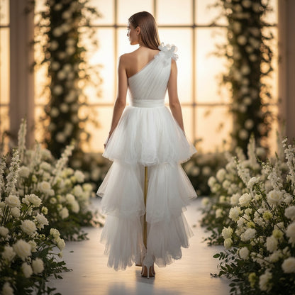 Whimsical Wonder: The One-Shoulder Tulle Dream Dress