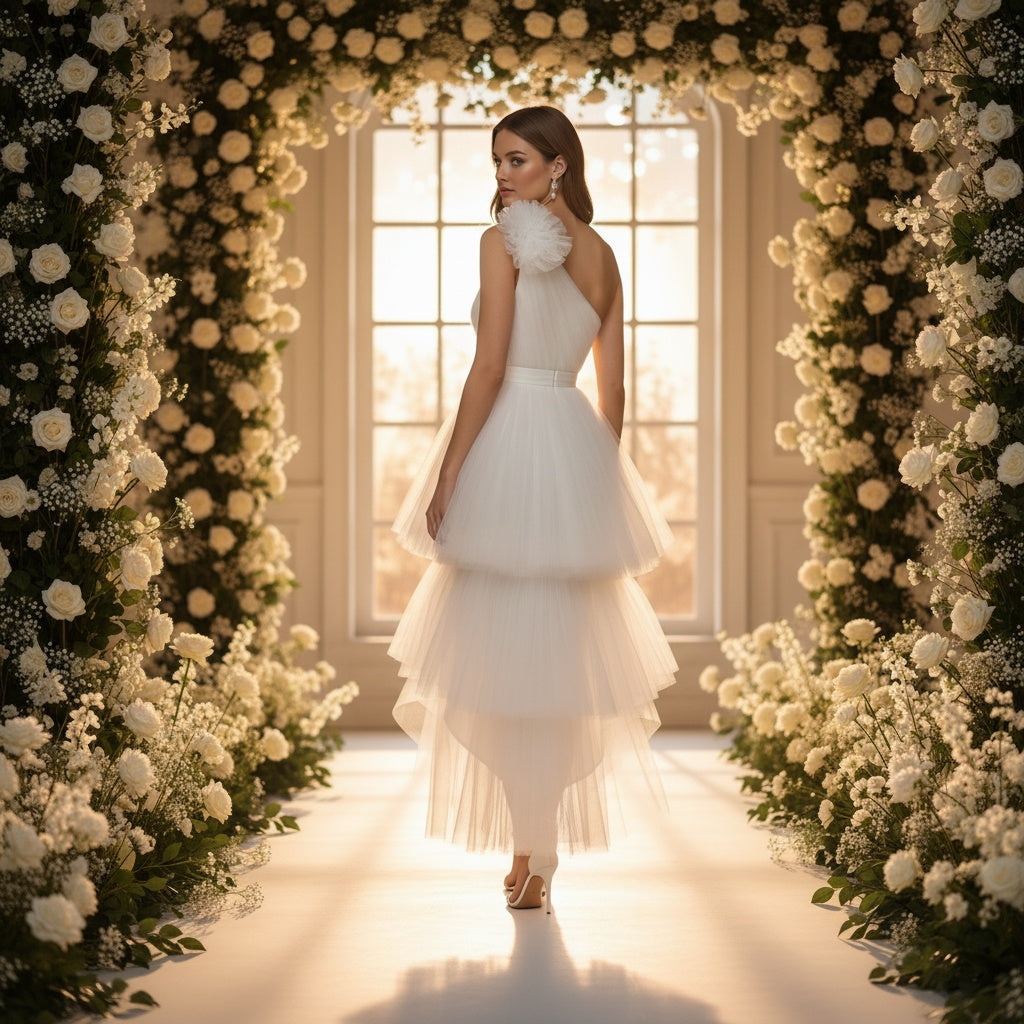Whimsical Wonder: The One-Shoulder Tulle Dream Dress
