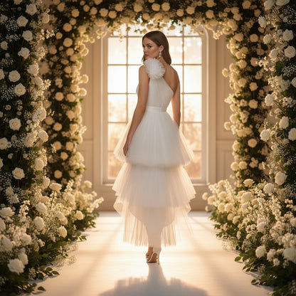 Whimsical Wonder: The One-Shoulder Tulle Dream Dress