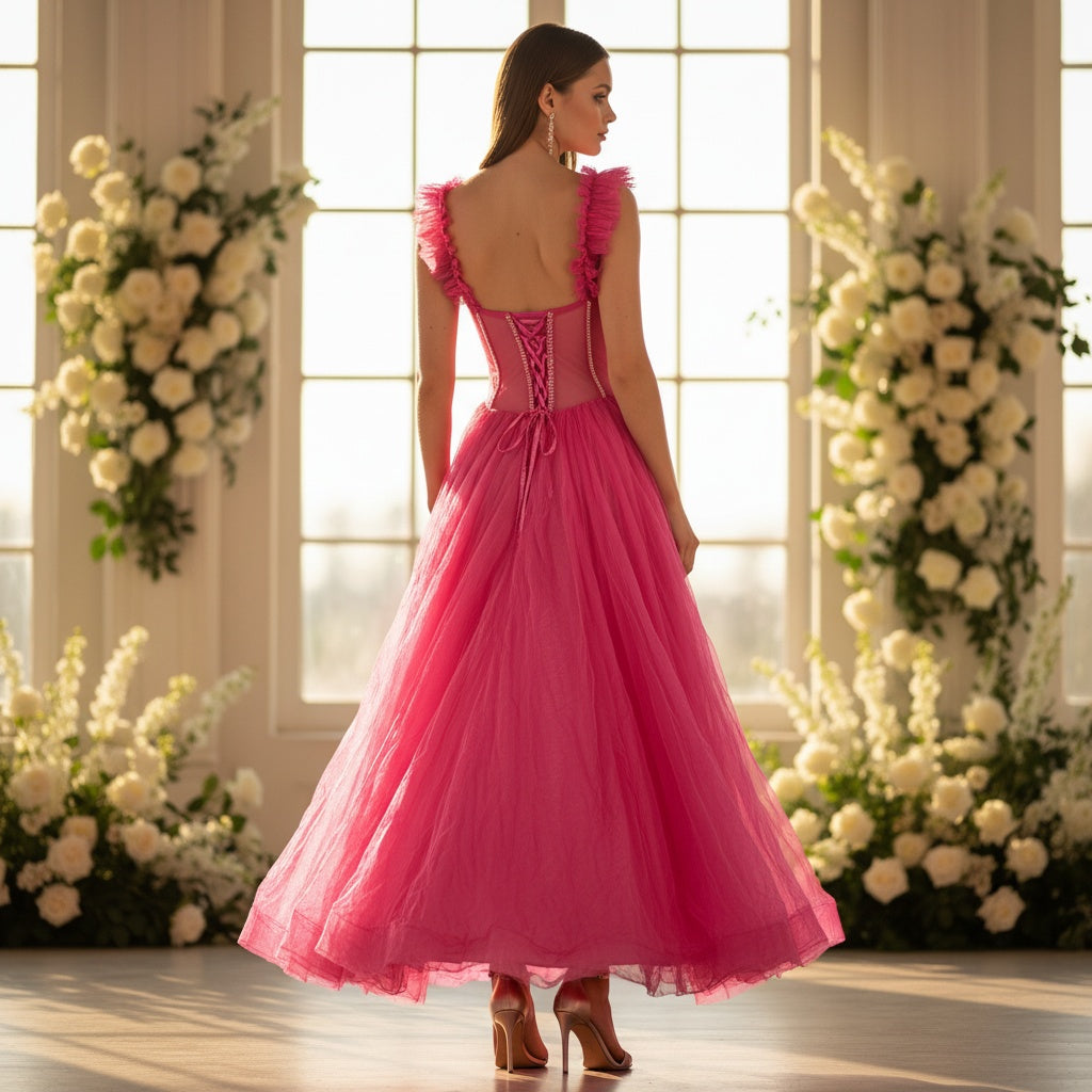 Bubblegum Bliss Evening Gown: Flutter into Fabulousness!